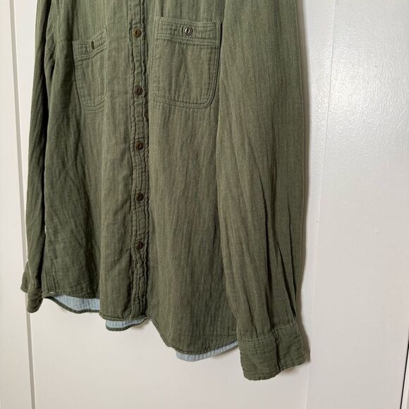 Vineyard Vines by Shep & lan Shirt Mens Sz L Olive Green Classic Fit Lined Outdo - Picture 3 of 11